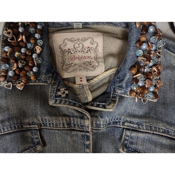 Brighton Jean Jacket Charmed Embellished Blue Size (Read measurements) w/Hanger - Picture 7 of 7